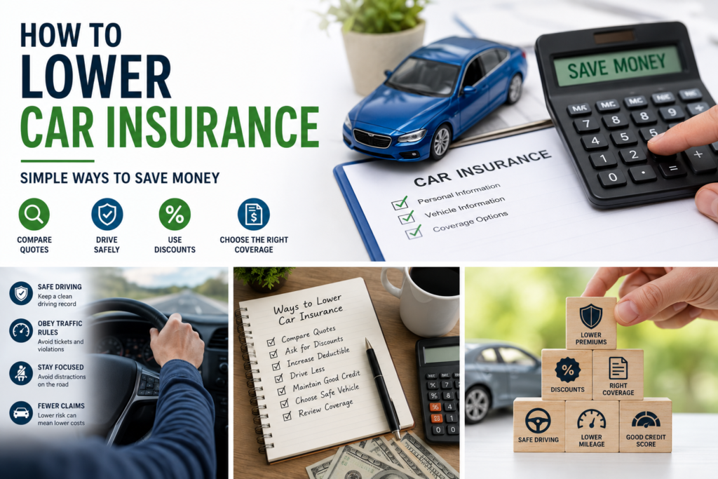 Driver comparing car insurance quotes and discounts to find ways to save money